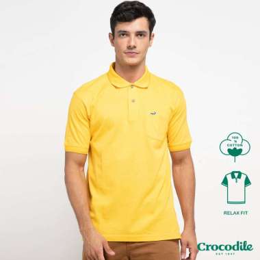 Crocodile COLE 2 - Kaos Kerah Pria Men Polo Original Relax fit - Katun Pineapple Yellow XXL