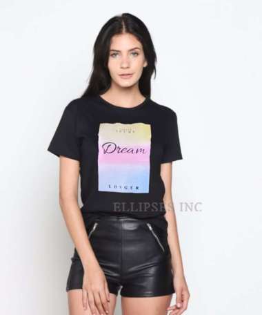 ELLIPSESINC Kaos Wanita Lengan Pendek Dream L Kuning