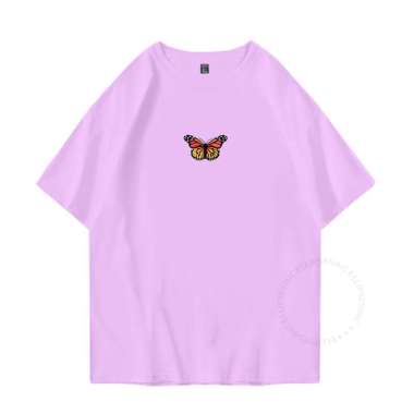 ELLIPSESINC Kaos Oversize Pria & Wanita Butterfly XXXL Lilac