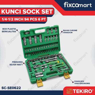 Tekiro Socket Set 1/4-1/2 Inch 94 Pcs 6PT / Tekiro Sock Set 94 Pcs