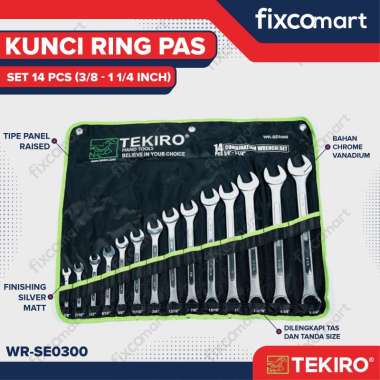 Tekiro Kunci Ring Pas Set 14 Pcs (3-8 - 1 1-4 Inch - Ring Pas Inch