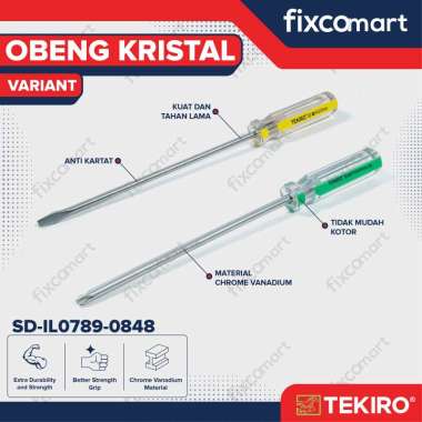 Tekiro Obeng Kristal Plus (+) PH2 x 200 mm (O 6) Multicolor