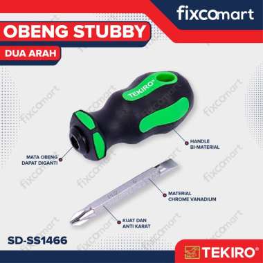 Tekiro Obeng 2 Arah - Obeng Stubby - Obeng Cebol