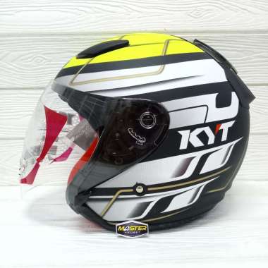 HELM HALF FACE KYT DJ MARU KYT DJMARU MOTIF #13 BLACK DOFF YELLOW M