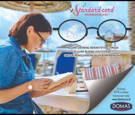 LENSA KACAMATA PROGRESIF STANDARD CORD ANTI REFLEKSI DOMAS