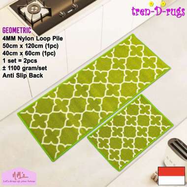 Tren-D-rugs Karpet keset kaki geometri sweden modern alas lantai dapur set lorong panjang runner kor