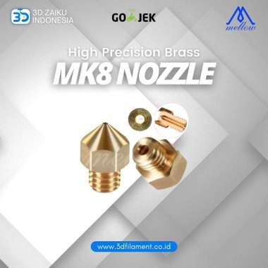 Original Mellow High Precision Brass Swiss MK8 Nozzle M6 Thread 0.6 mm