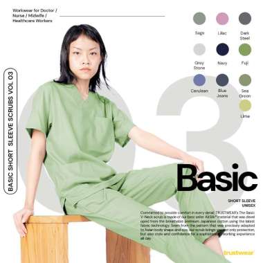 Doctor`s Scrub/Set Baju Celana Jaga OKA OK Perawat/Dokter Lengan Pendek III Large Lilac