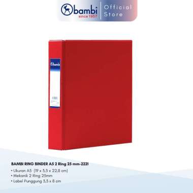 Bambi 2 Ring Binder 2221 - A5 Photocard/Namecard/Presentation/Album Red
