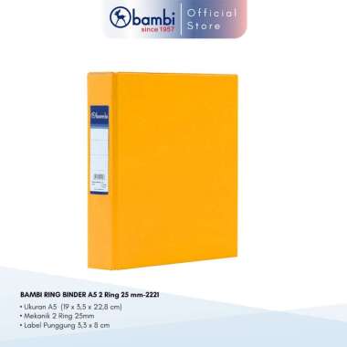 Bambi 2 Ring Binder 2221 - A5 Photocard/Namecard/Presentation/Album Yellow