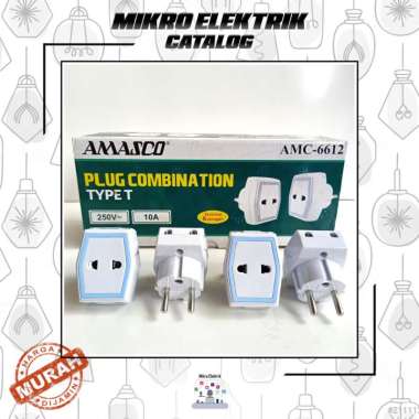 Steker T multi Amasco - colokan cabang 3 - tusuk kontak cabang