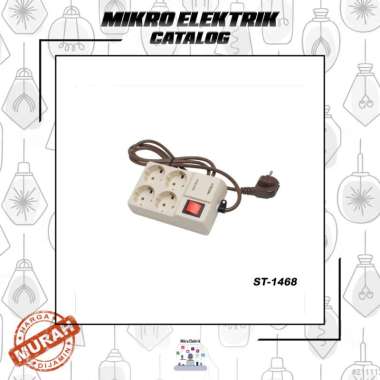 Stop Kontak 4 Lubang Segi + Indikator + Kabel Uticon ST-1468