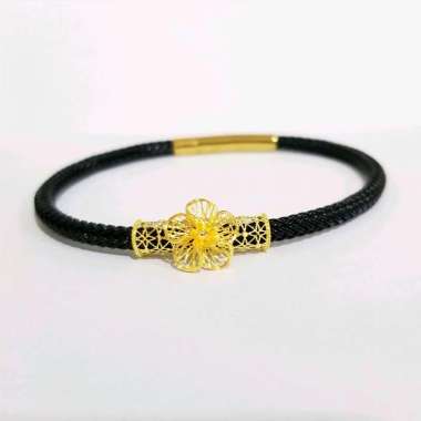 Gelang Tali Liontin Tabung Bunga Koleksi Josean Elegant Emas Asli 0.67-0.70gr/700