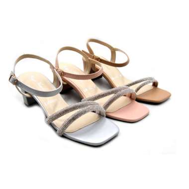 [ ORIGINAL ] YONGKI KOMALADI MICHELLE SANDAL HEELS TALI OL-YSL7050-21 LADIES 39 Silver