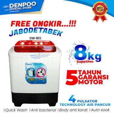 MESIN CUCI 2 TABUNG DENPOO DW 801 4P - 8KG