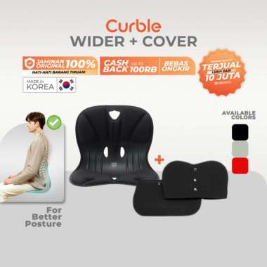 Curble Posture Chair Wider - Bundling Chair Black & Cover Black