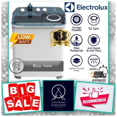MESIN CUCI 2 TABUNG 7KG ELECTROLUX EWS-87262WA EWS87262WA 87262 MULTI PULSATOR BIG BODY LOW WATT TWI