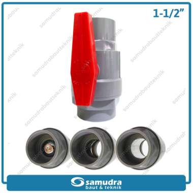 BLITZ Stop Kran PVC 1-1/2" Ball Valve Polos Plastik Pipa Air Engkol