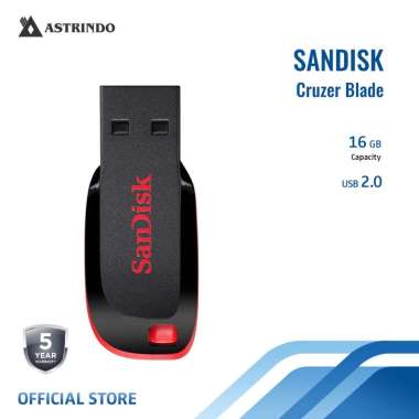 TERBAIK – SanDisk CZ50 Cruzer Blade USB 2.0 Flash Drive (16 GB/SDCZ50-016G-B35)