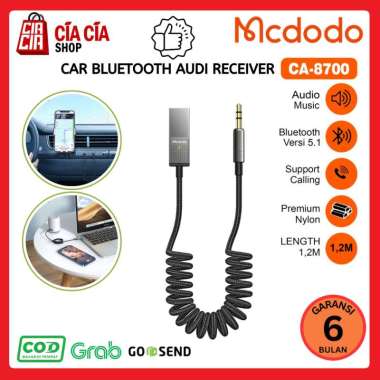 MCDODO CA-870 Car Wireless Audio Receiver Bluetooth 5.1 Car Bluetooth Receiver Car Wireless Bluetooth Audio Black