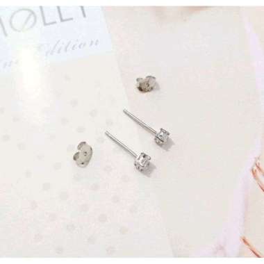 Anting Giwang Solitare Emas Putih Asli Kadar 750