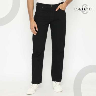 Esrocte Celana Regular Jeans Pria P29 - Hitam 28 - 40 32 Hitam