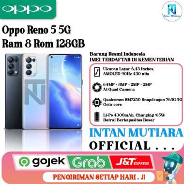 Oppo Reno 5 (5G) Ram 8 Rom 128GB hitam