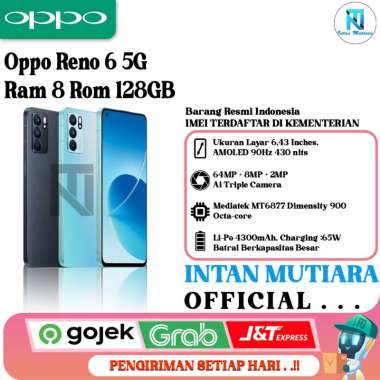 Oppo Reno 6 (5G) Ram 8 Rom 128GB aurora