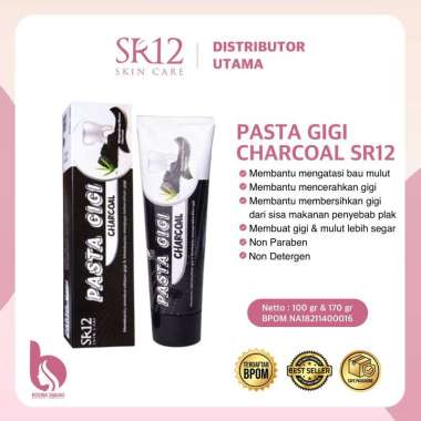 PASTA GIGI CHARCOAL SR12 / PEMUTIH GIGI /ODOL CHARCOAL 100 gr