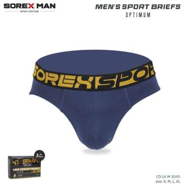 (3 PCS) Sorex Man Celana Dalam Pria Katun CD Men’s Sport Briefs LK 3010 M