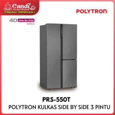 Polytron PRS 550T Kulkas Side By Side 3 Pintu Belleza Inverter