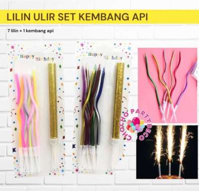 Lilin ULIR SET KEMBANG API / Lilin Ulang Tahun / Lilin Kembang Api  Pastel