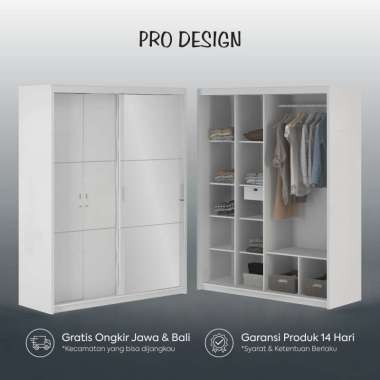Pro Design Texas Lemari Pakaian Sliding White Glossy