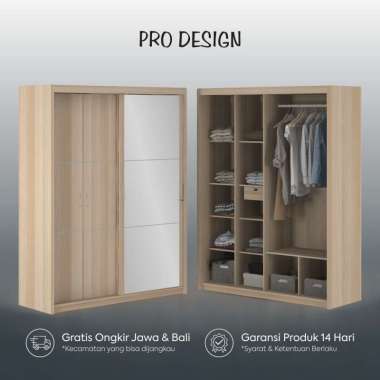 Pro Design Texas Lemari Pakaian Sliding Natural Oak