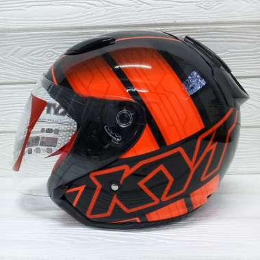 Helm KYT Djmaru Motif Seri 14 Black Red Flo Helm Half face L