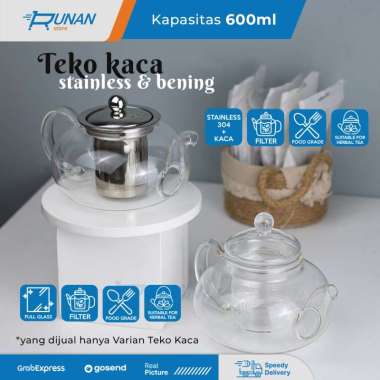 Teko Teh Kaca 600ml Chinese Teapot Infuser 600 ml Teko Saringan Teh filter kaca