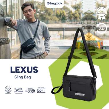 HEYLOOK Tas Selempang Pria Lexus Sling Bag Waterproof Pria BLACK