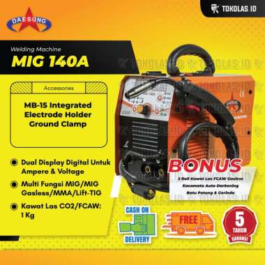 Mesin Travo Las Inverter Daesung MIG MAG 140 A MIG140 Tanpa Gas