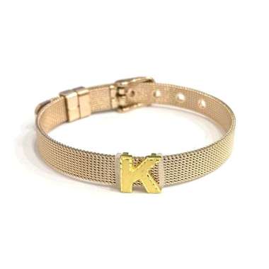 Gelang Gesper Liontin Inisial Huruf K Koleksi Josean Elegant Emas Asli