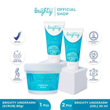 [Glowing Package] Brighty Glowing Underarm 2 pcs + Brighty Underarm Scrub 1 pcs PAKET
