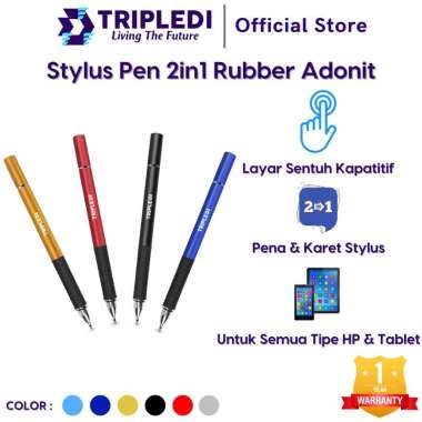 TRIPLED Stylus 2in1 Disk Tip Piringan Rubber Adonit Pen Tablet Multifungsi Drawing Writing Handphone