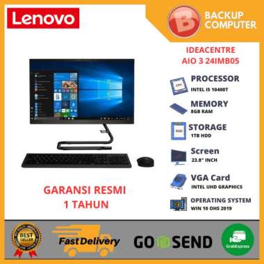 LENOVO AIO 3 24IMB05 AIO i5 UMA HDD W10 Black (F0EU00RYID)