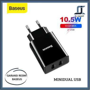 Baseus Kepala Charger Mini Dual USB Charger eu plug Charger Only