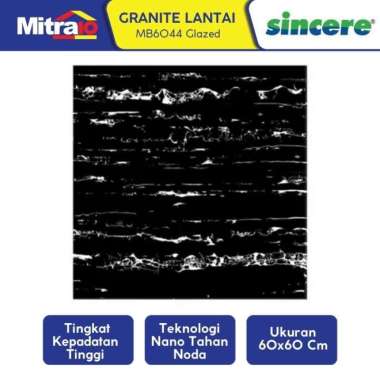 Sincere Granit Lantai 60x60 Hitam Motif Marble Glazed Polished MB6044