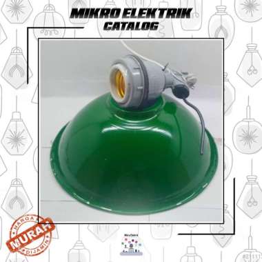 Kap Lampu Jalan Gantung Tudung WD MINI Hijau E27 SET + Fitting Keramik