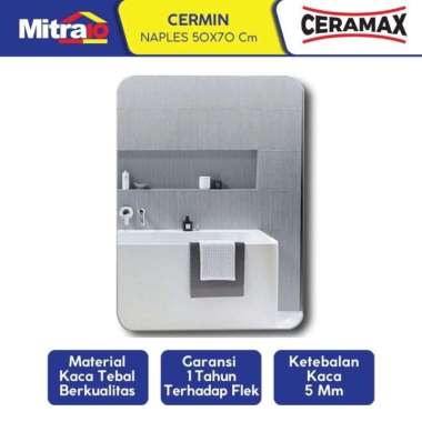 Ceramax Cermin Kamar Mandi Persegi Panjang Naples 50X70 Cm