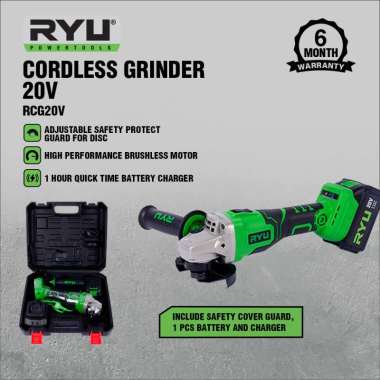 Ryu Cordless Grinder 20V / Mesin Gerinda Baterai Green