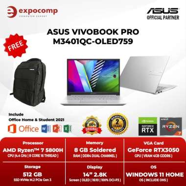 ASUS M3401QC-OLED759 SILVER AMD R7-5800