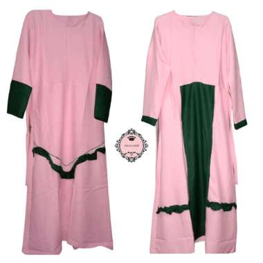 BAJU GAMIS WANITA MUSLIMAH - BAJU SYAR'I Pink Horizontal