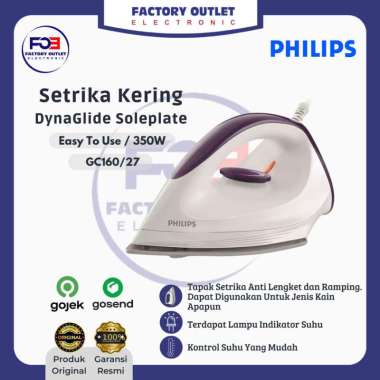 PHILIPS Dry Iron GC160/27 - Setrika GC 160 GC160 Garansi Resmi putih